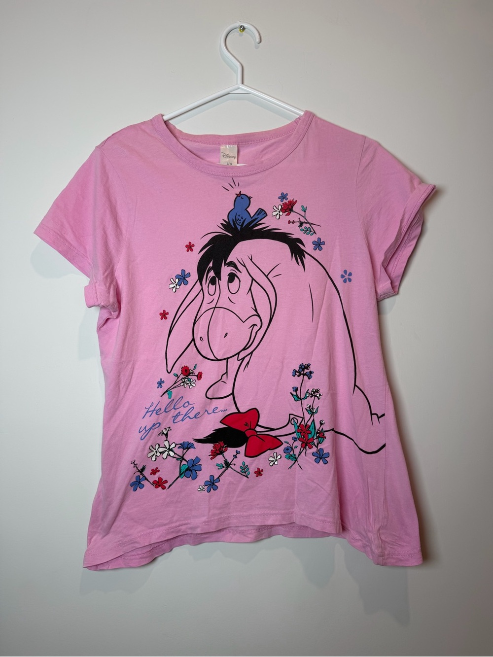 Disney Pink Eeyore Floral Graphic Tee - Short Sleeve Women’s Large